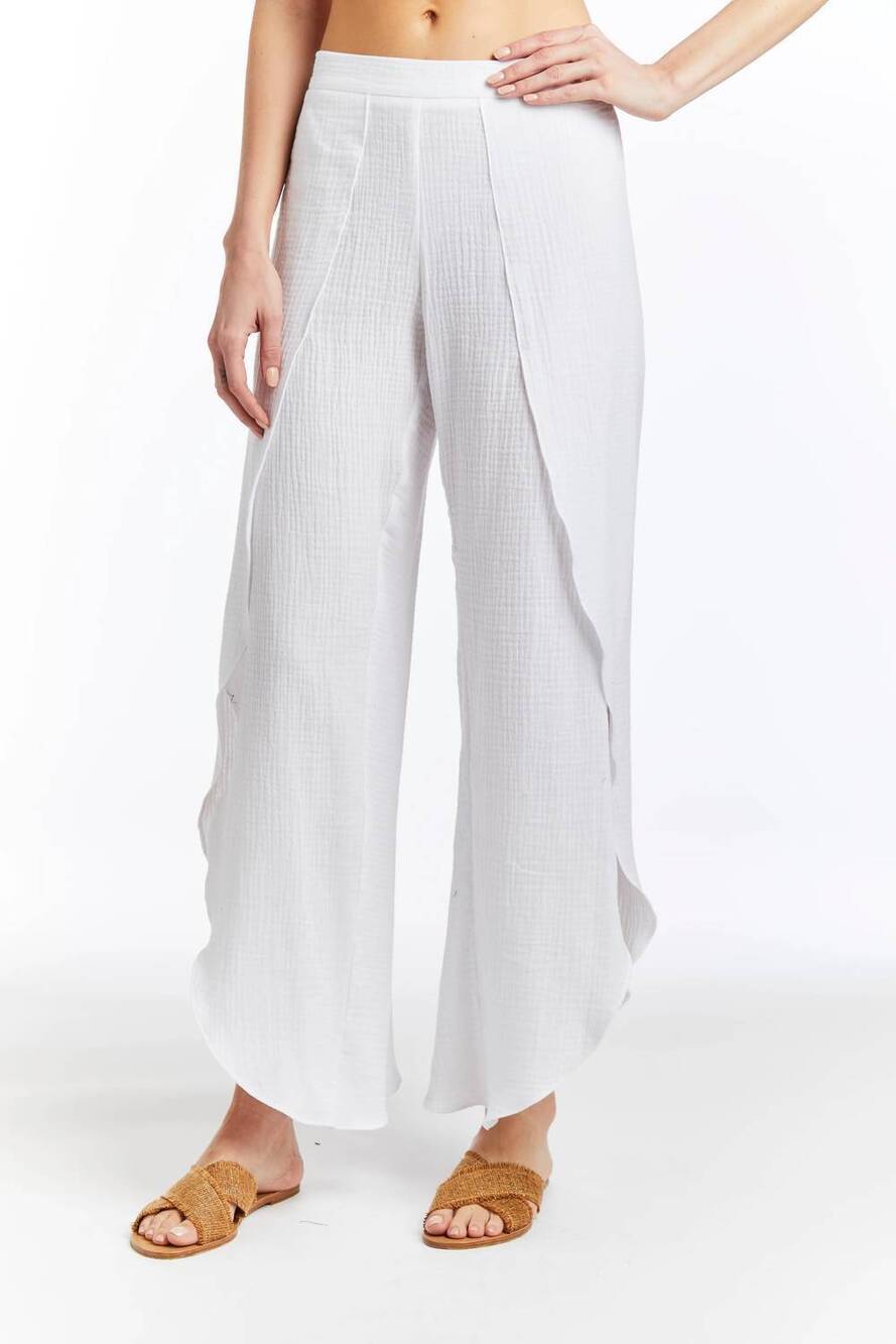 NEW DREW whitney gauze pants in white